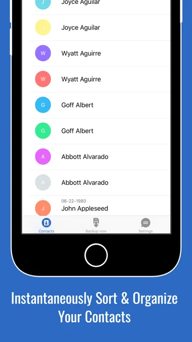 Tangkapan layar Backup Assistant - Merge, Clean Duplicate Contacts