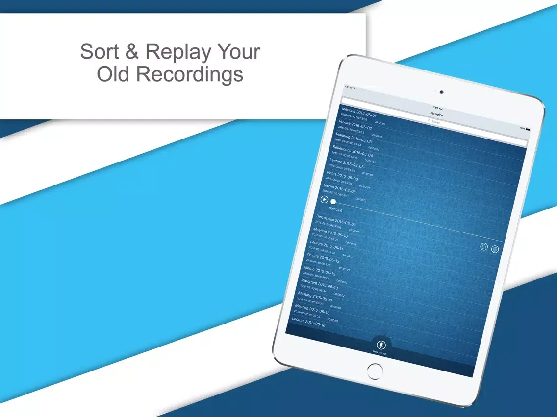 Capturas de tela do Digital Transcription & Audio Dictating Recorder iPad 