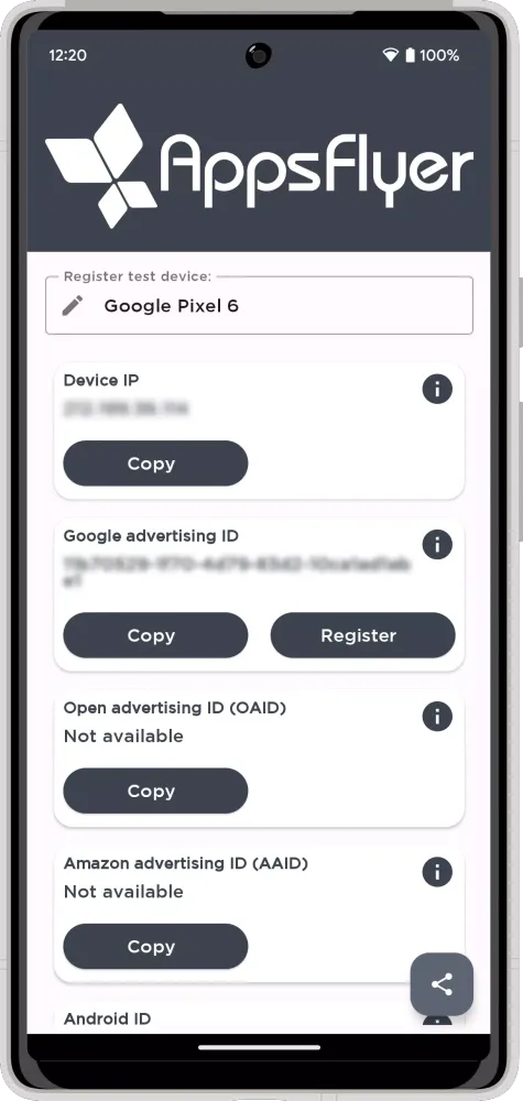 Скриншоты My Device ID by AppsFlyer