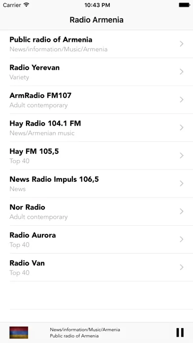 Скриншоты Armenian Radios Music News