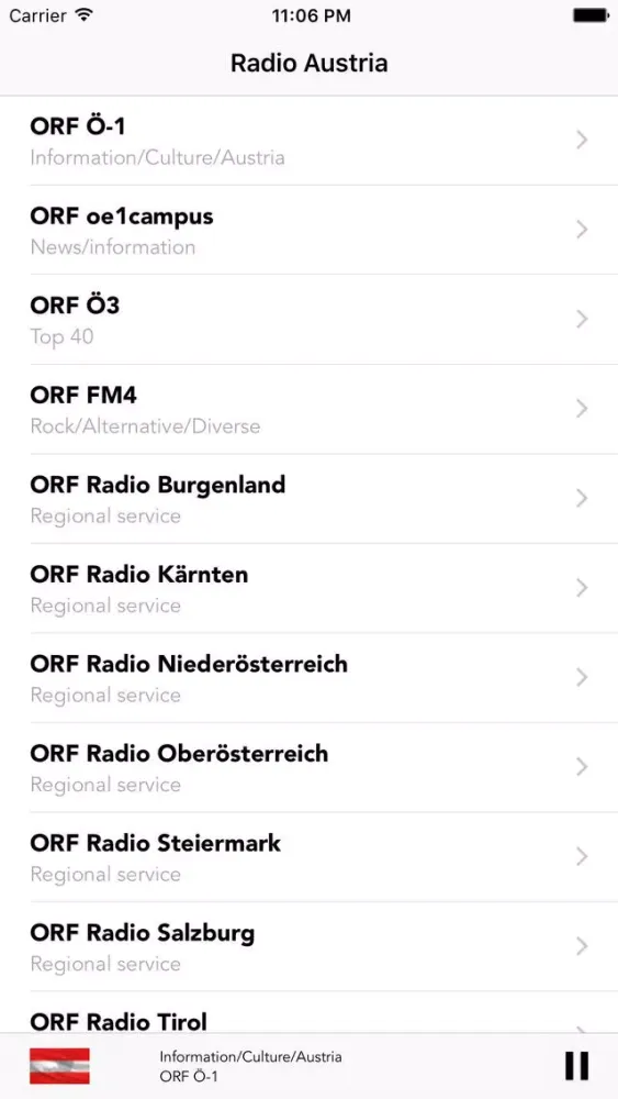 Radio Austria Live Stations স্ক্রিনশট