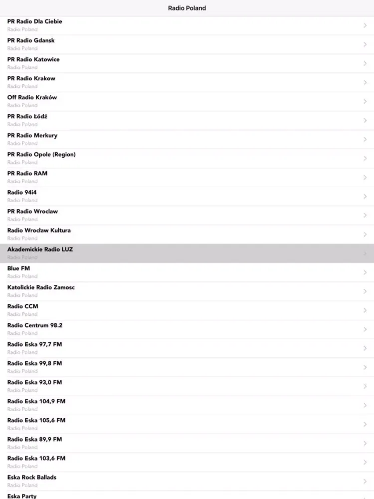 Radio Poland Online Stations iPad  Screenshots