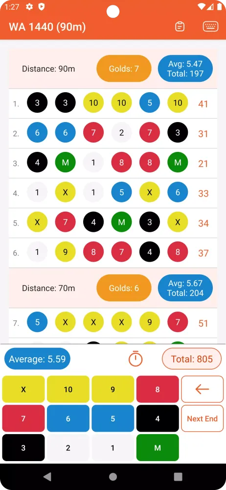 Archery Scoresheets Ekran Görüntüleri