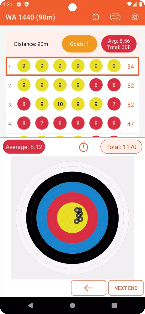 Archery Scoresheets Ekran Görüntüleri