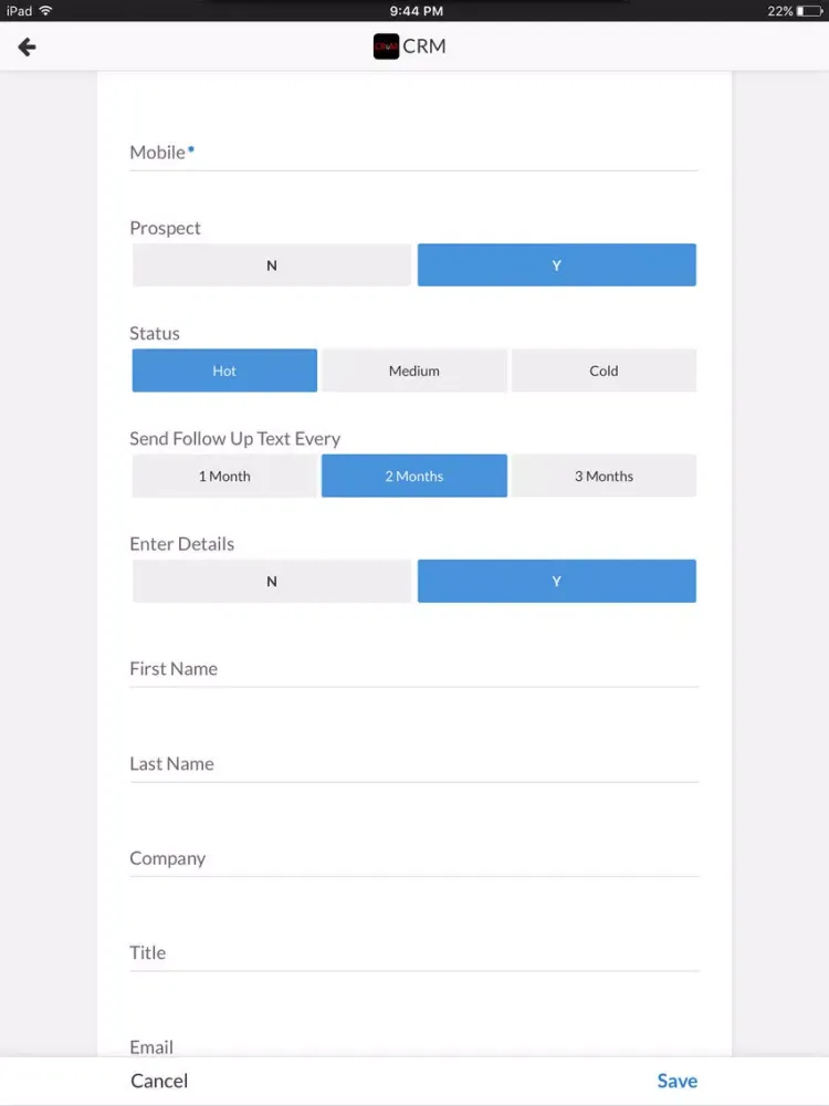 Capturas de pantalla de CRuM CRM iPad 