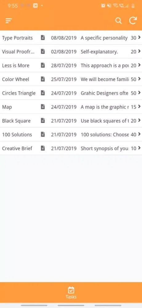 Capturas de tela do Assignment Tracker