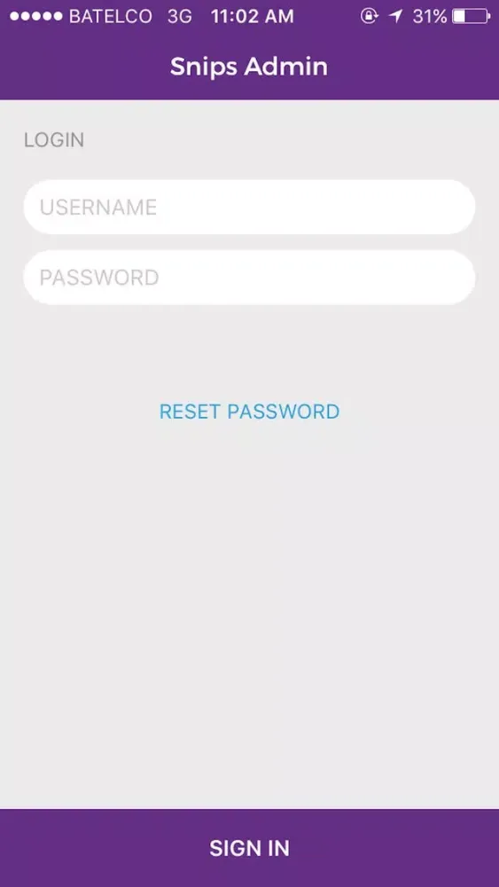 Ảnh chụp màn hình của Snips Admin