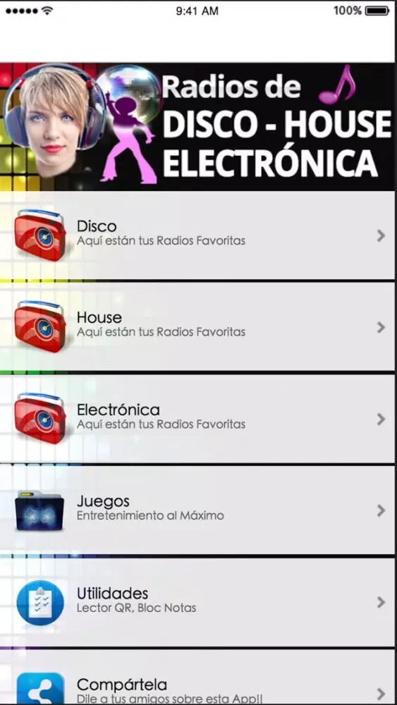 Скриншоты Radios Disco House & Electrónica