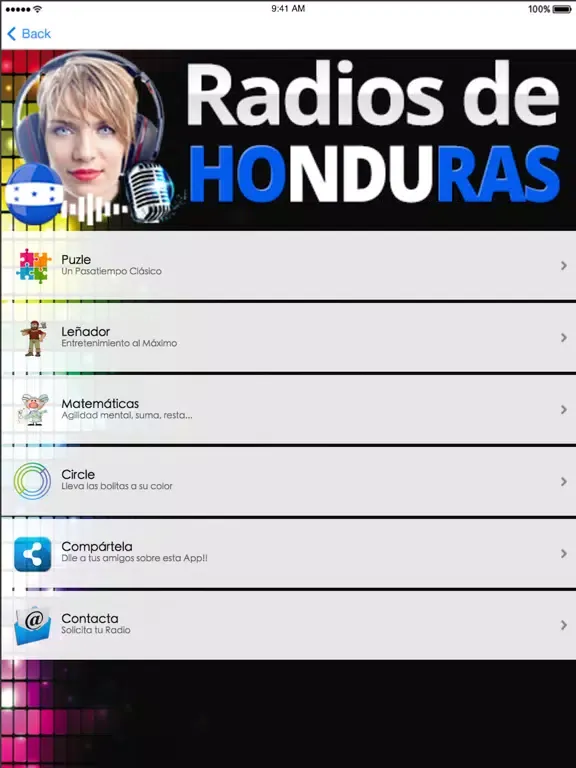 Ảnh chụp màn hình của Emisoras de Honduras iPad 