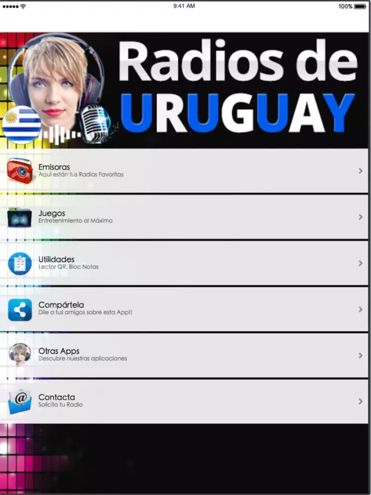 Tangkapan skrin Radio de Uruguay iPad 