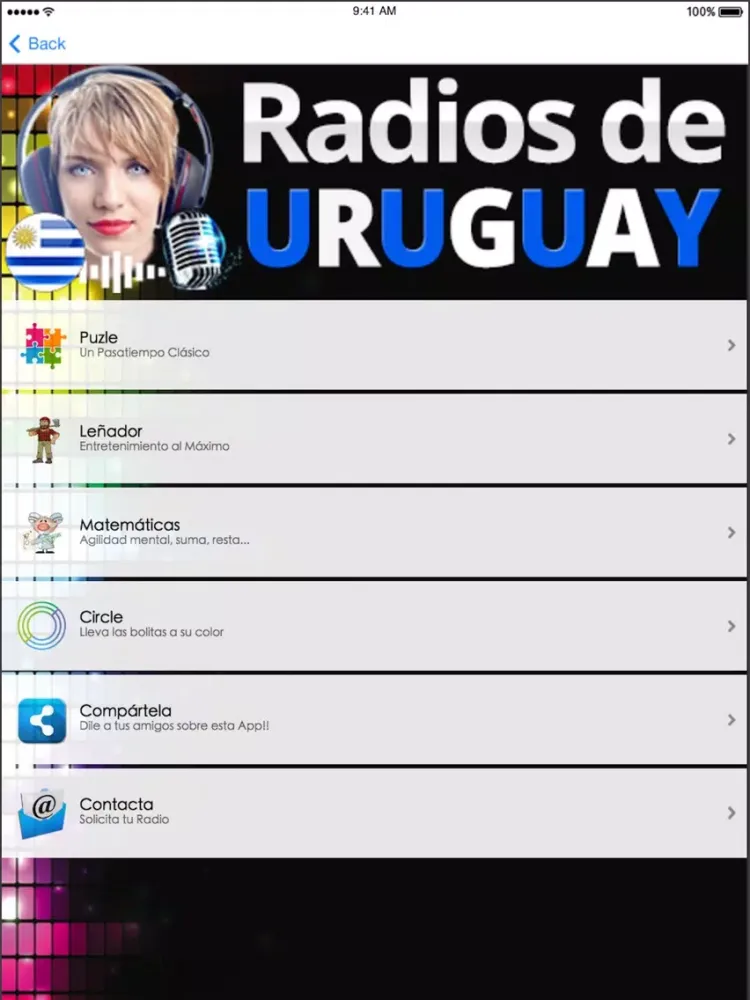 Tangkapan skrin Radio de Uruguay iPad 