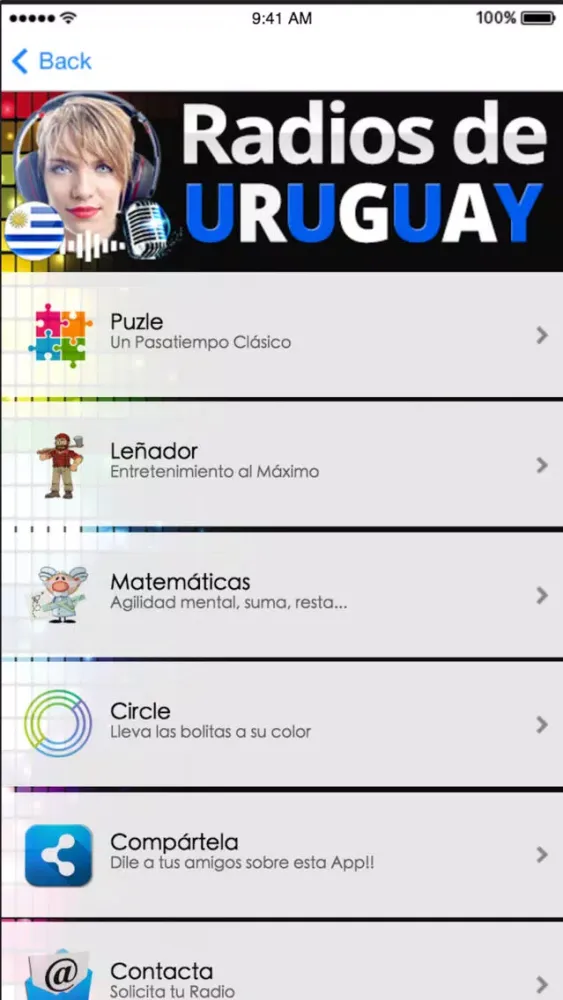 Tangkapan skrin Radio de Uruguay