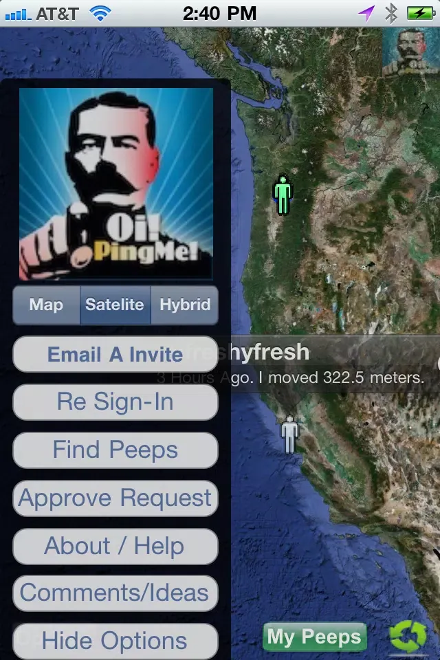 Ảnh chụp màn hình của Oi! PingMe! - Locate friends on map and text them
