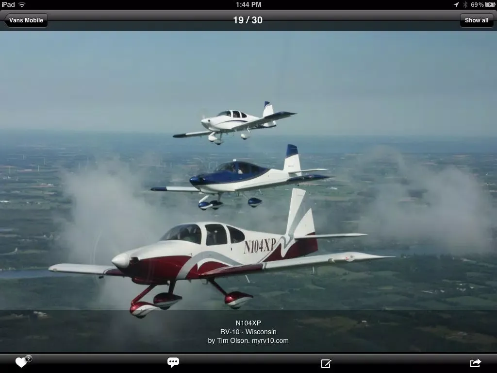 تصاویر Vans Mobile - RV Aircraft Enthusiasts Photo Sharing iPad 