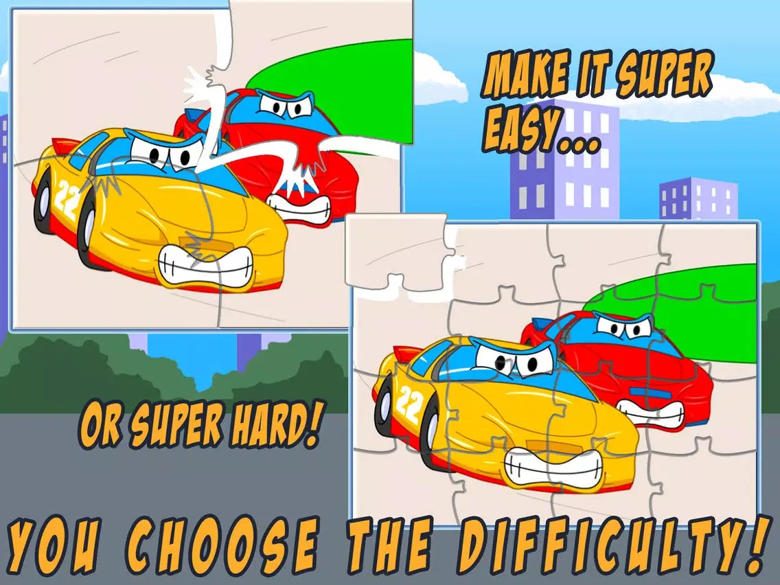 Cars Jigsaw Puzzles - Animated Kids Jigsaw Puzzles with fun Car, Truck And Vehicle Cartoons - By Apps Kids Love, LLC iPad  Screenshots