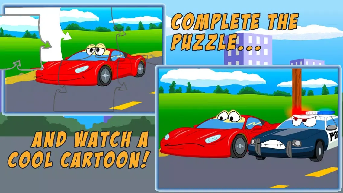 Cars Jigsaw Puzzles - Animated Kids Jigsaw Puzzles with fun Car, Truck And Vehicle Cartoons - By Apps Kids Love, LLC Screenshots