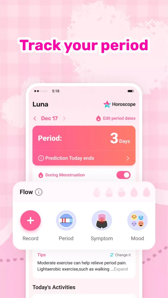 Capturas de pantalla de Luna - AI Period Calendar