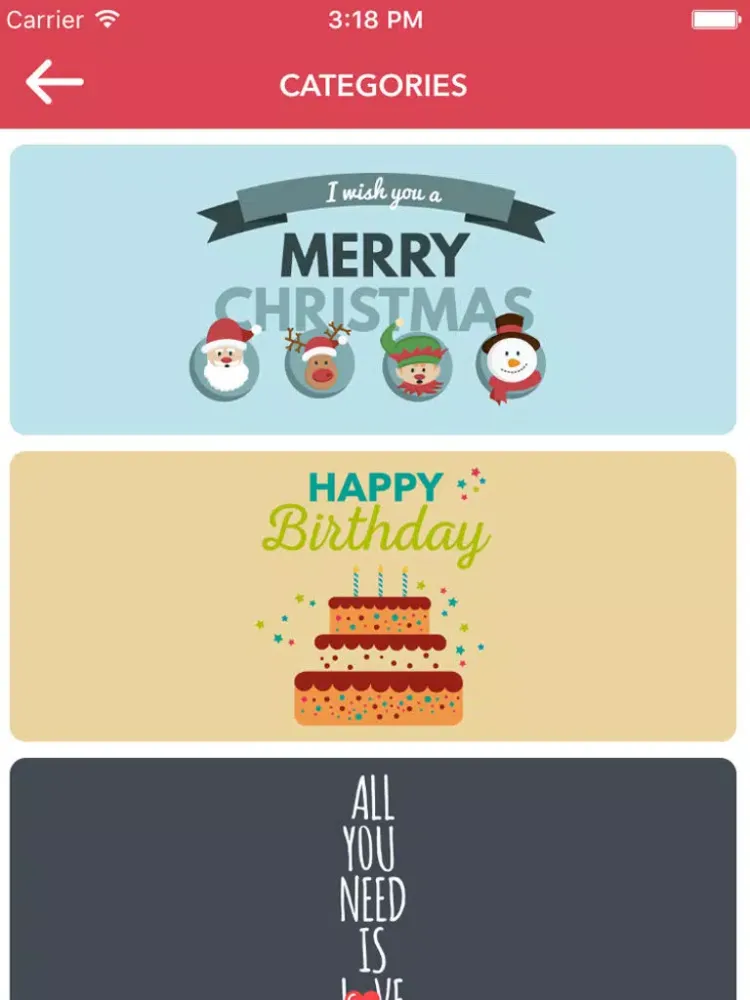 Instant Greeting Cards iPad  Screenshots