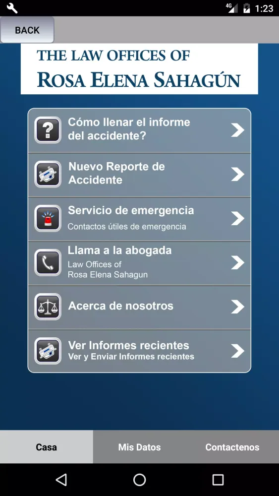 RosaElena SahagúnApp accidente Screenshots