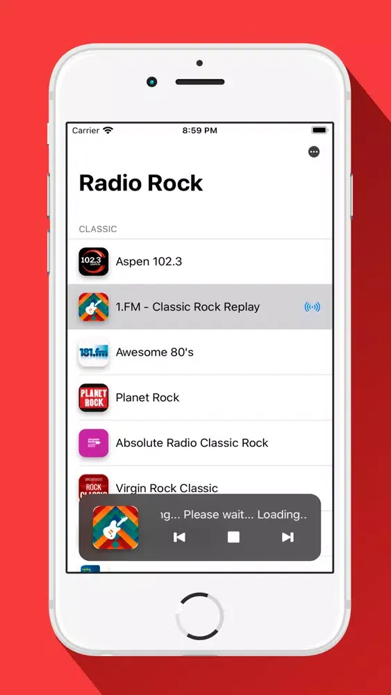 Ảnh chụp màn hình của Music Radio Rock Usa