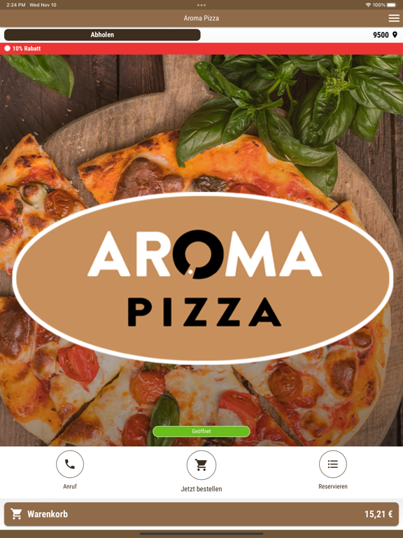 Ảnh chụp màn hình của Aroma Pizza iPad 