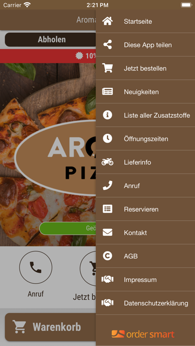 Ảnh chụp màn hình của Aroma Pizza