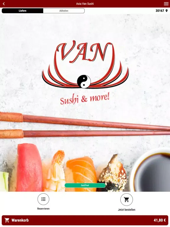 Capturas de tela do Asia Van Sushi iPad 