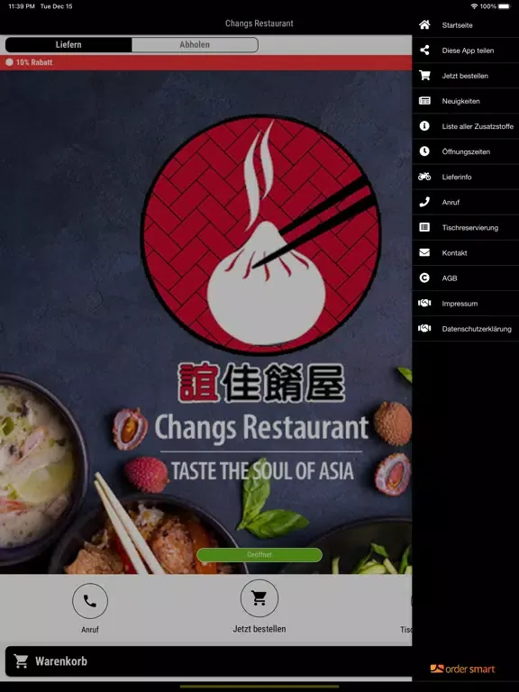 Changs Restaurant iPad  Ekran Görüntüleri