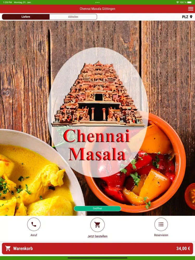 ภาพหน้าจอของ Chennai Masala Göttingen iPad 