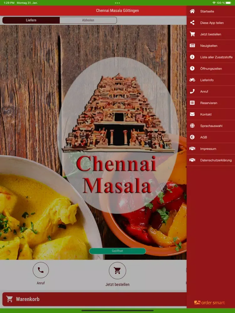 ภาพหน้าจอของ Chennai Masala Göttingen iPad 