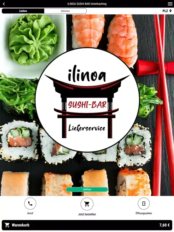 Zrzuty ekranu ILINOA SUSHI BAR Unterhaching iPad 