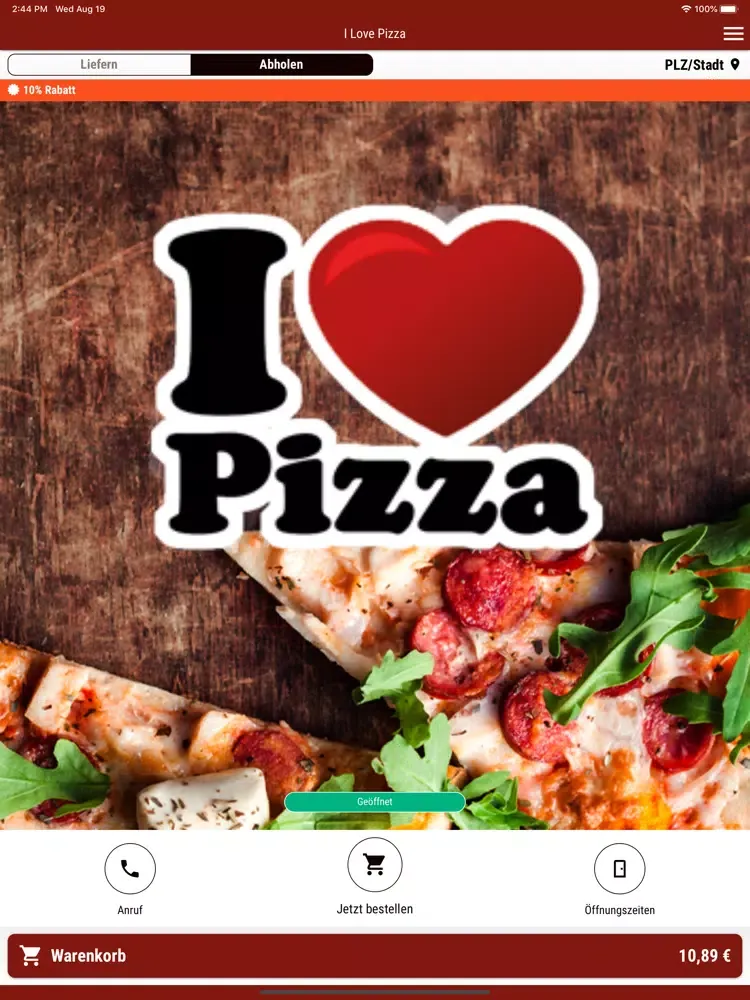 I Love Pizza iPad  स्क्रीनशॉट