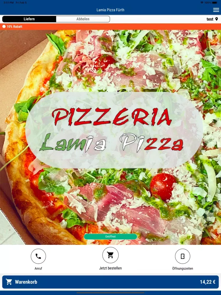 Zrzuty ekranu Lamia Pizza Fürth iPad 