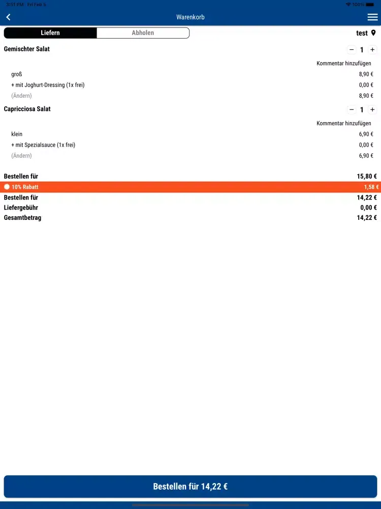 Zrzuty ekranu Lamia Pizza Fürth iPad 