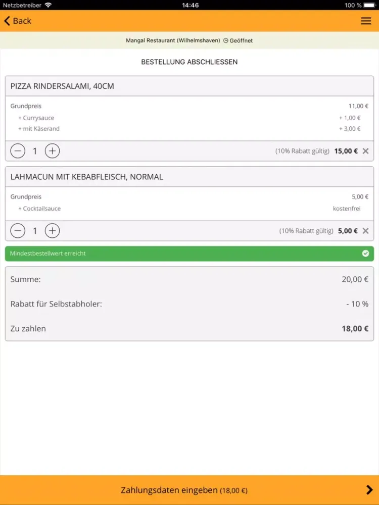 Screenshot di Mangal Restaurant iPad 