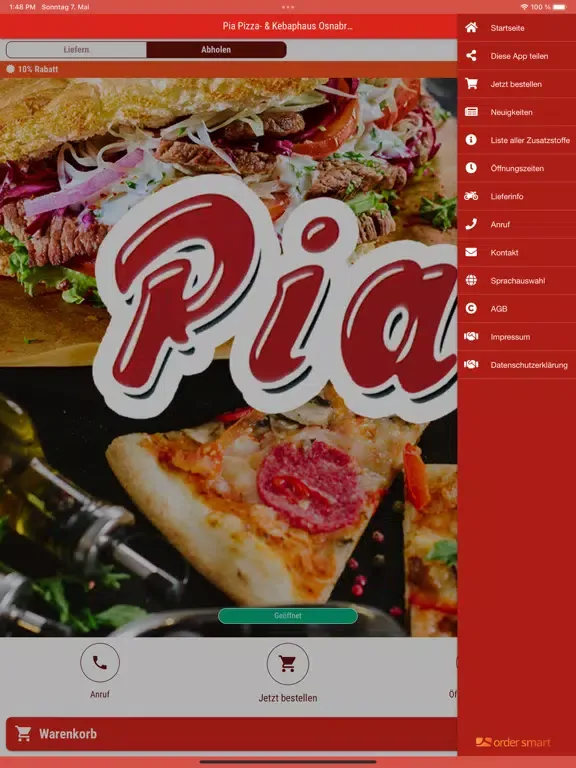 Zrzuty ekranu Pia Pizza und Kebaphaus iPad 