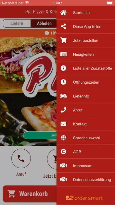 Zrzuty ekranu Pia Pizza und Kebaphaus