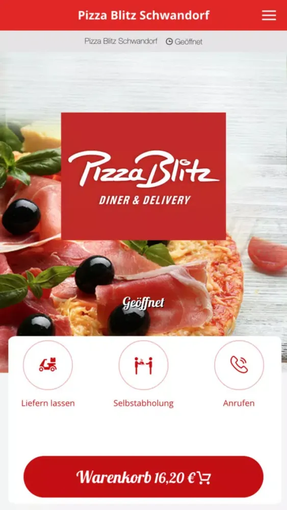 Capturas de tela do Pizza Blitz Schwandorf