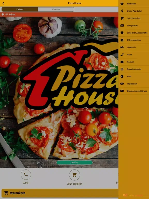 Pizza House iPad 應用截圖