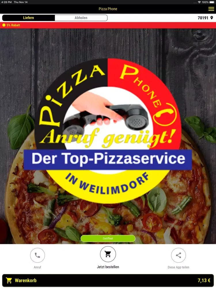 Capturas de pantalla de Pizza Phone Stuttgart iPad 