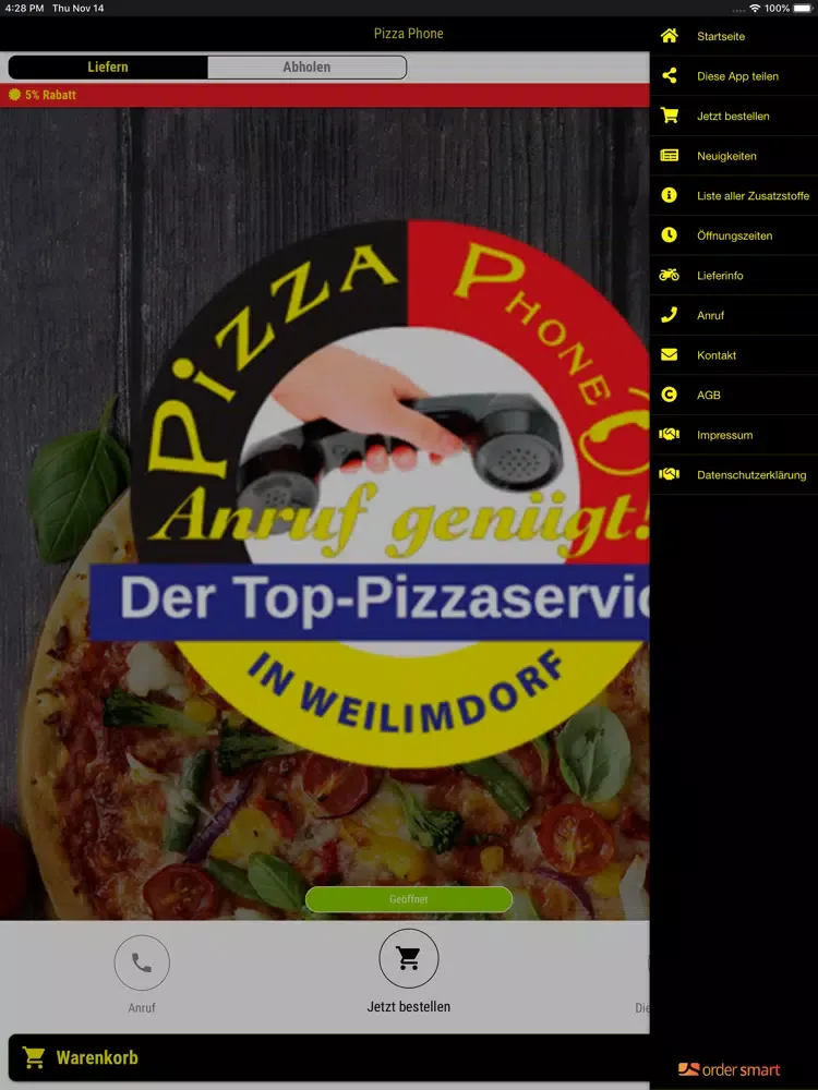 Capturas de pantalla de Pizza Phone Stuttgart iPad 