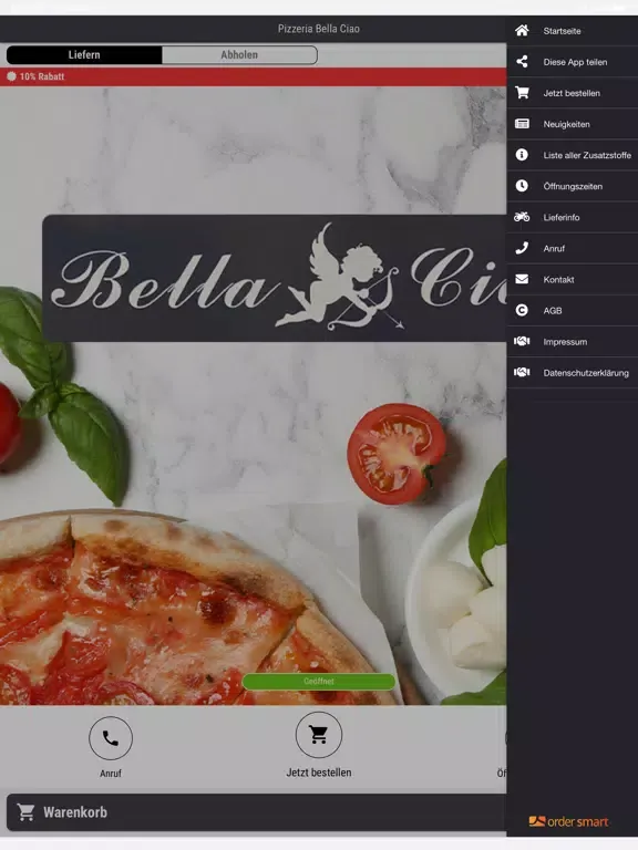 Pizzeria Bella Ciao iPad  Screenshots