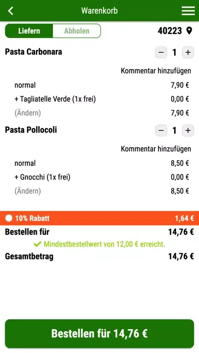 Tangkapan skrin Pizzeria Bella Mia