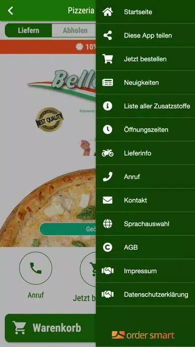 Tangkapan skrin Pizzeria Bella Mia