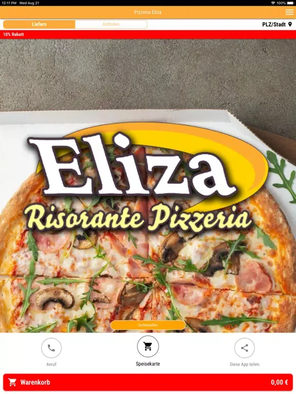 Pizzeria Eliza iPad  स्क्रीनशॉट