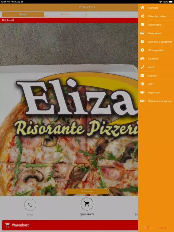 Pizzeria Eliza iPad  स्क्रीनशॉट