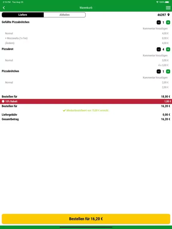 Pizzeria Sicilia Bocholt iPad  스크린샷