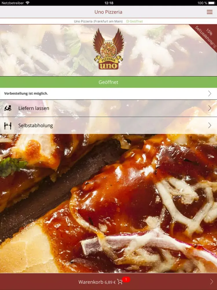 Zrzuty ekranu Pizza Uno Frankfurt iPad 