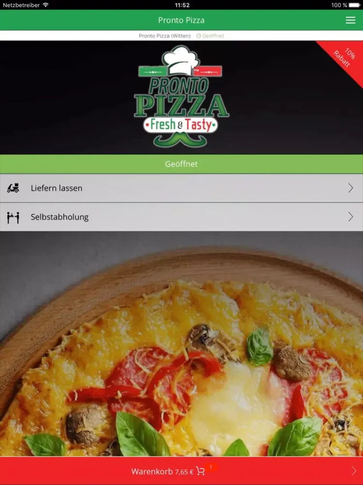 Pronto Pizza Witten iPad  スクリーンショット