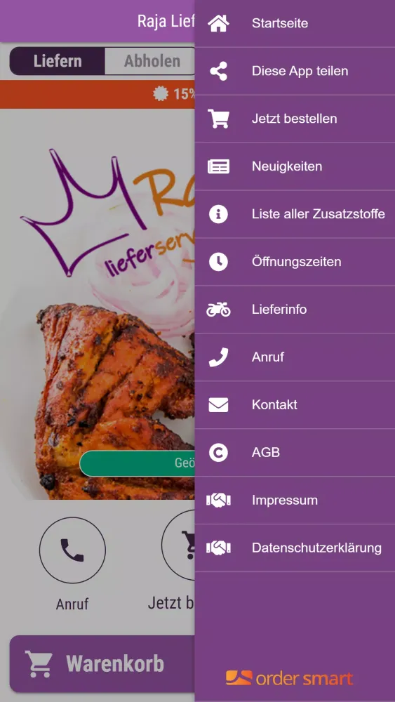Raja Lieferservice Screenshots
